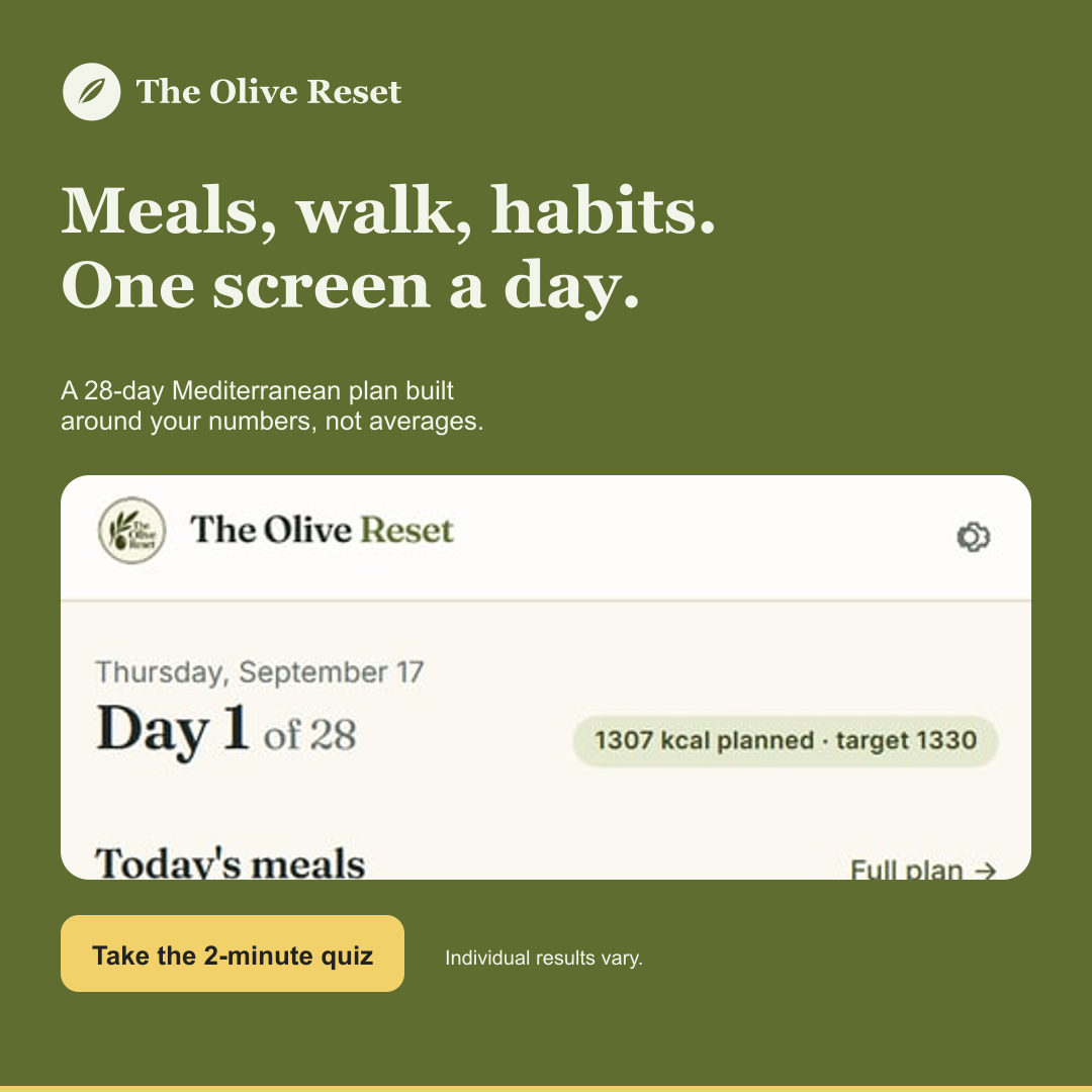 Today screen: meals, walk, habits, 1080×1080